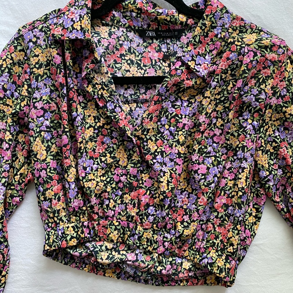 Zara floral blouse